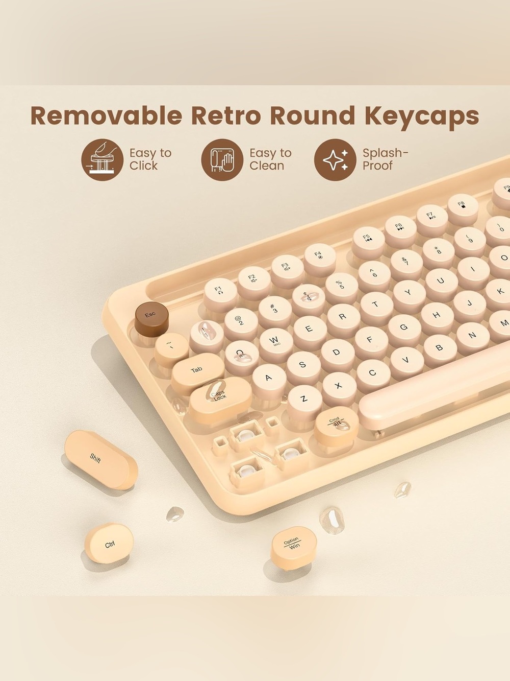 Retro Wireless Keyboard & Mouse Combo - Picture 4 of 8